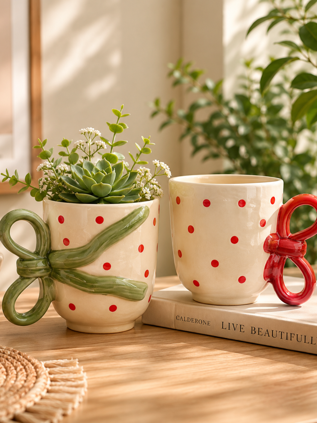 Ribbon Knot Mug Set