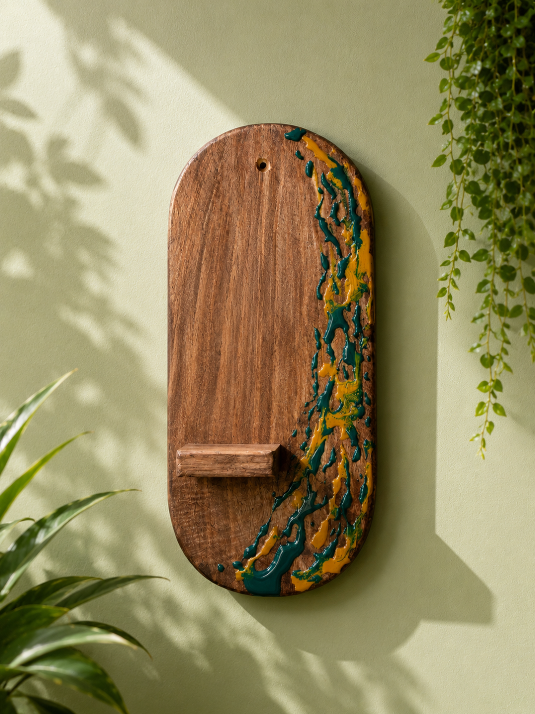 Green Cascade Wall Decor Shelf
