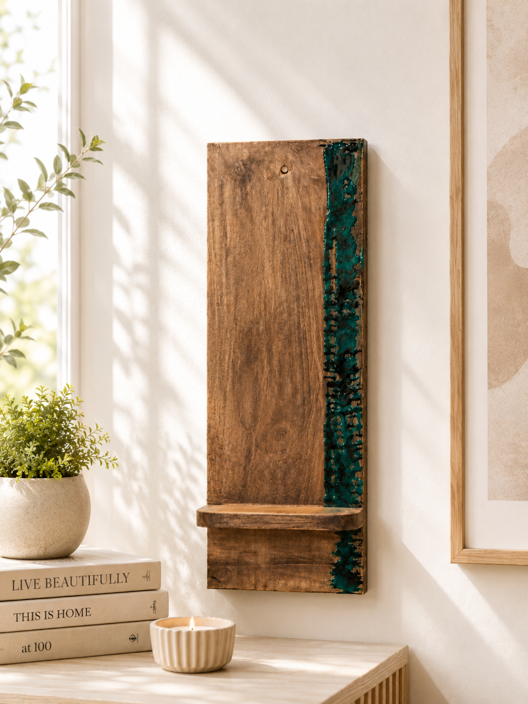 Emerald Drift Wall Shelf