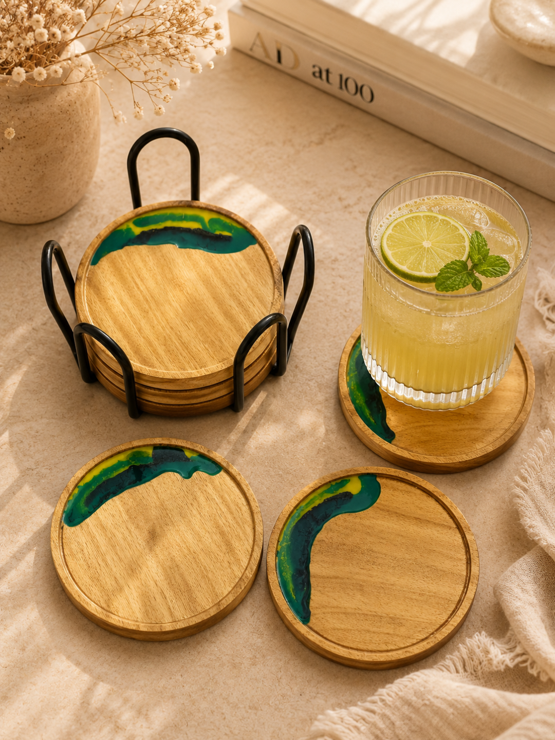 Emerald Tide Coaster Set