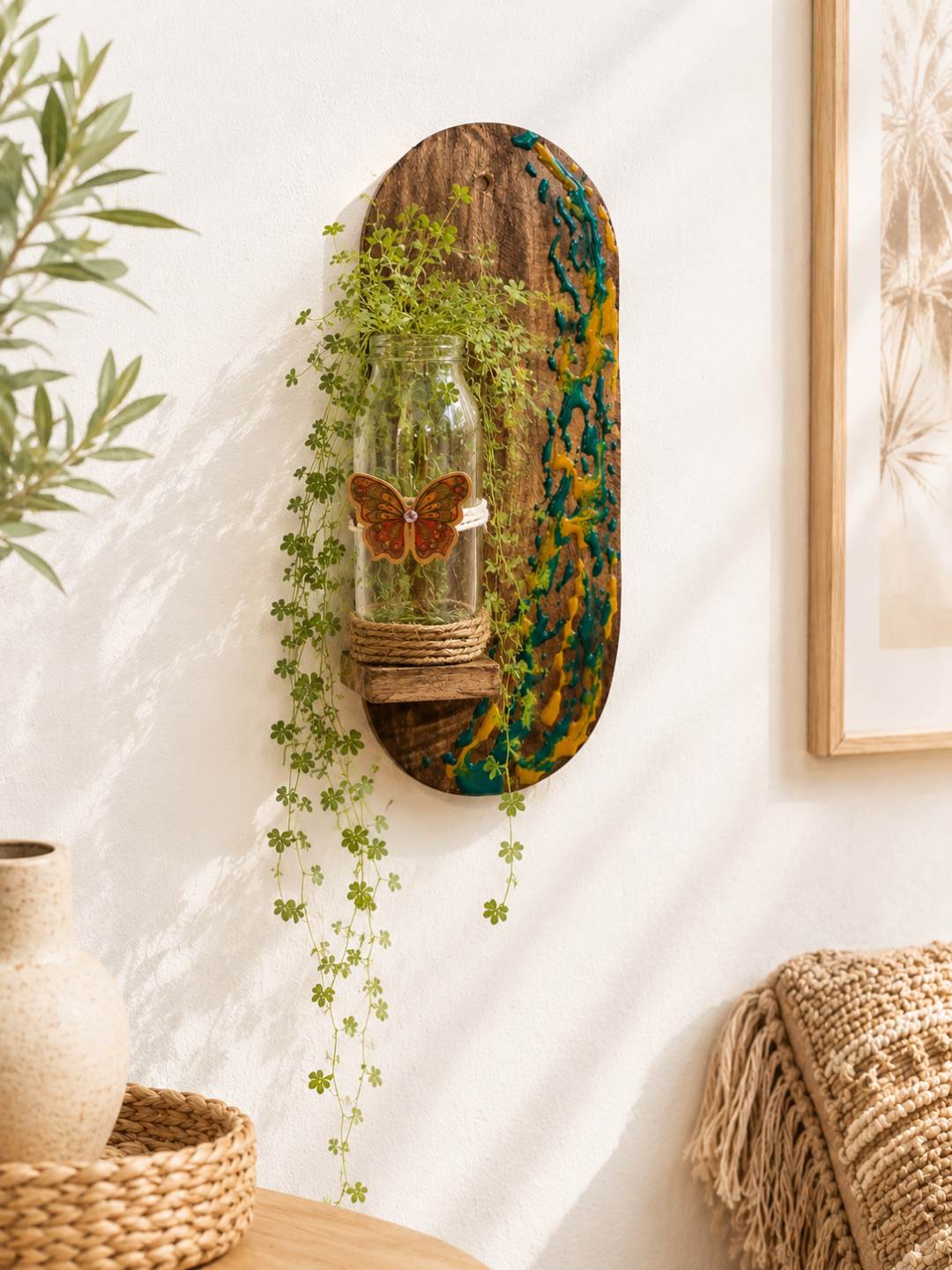 Green Cascade Wall Decor Shelf