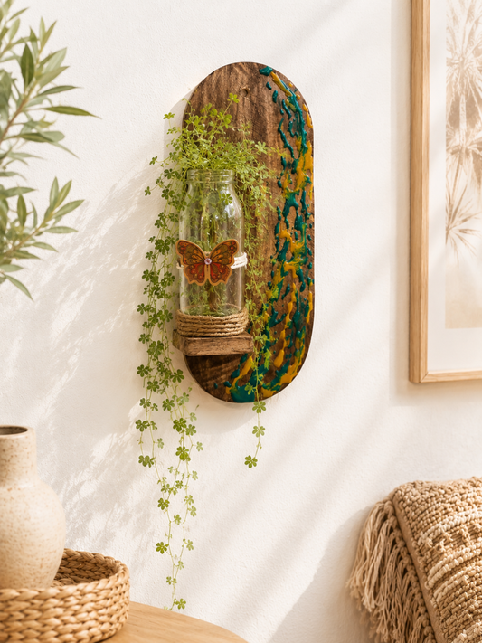 Green Cascade Wall Decor Shelf