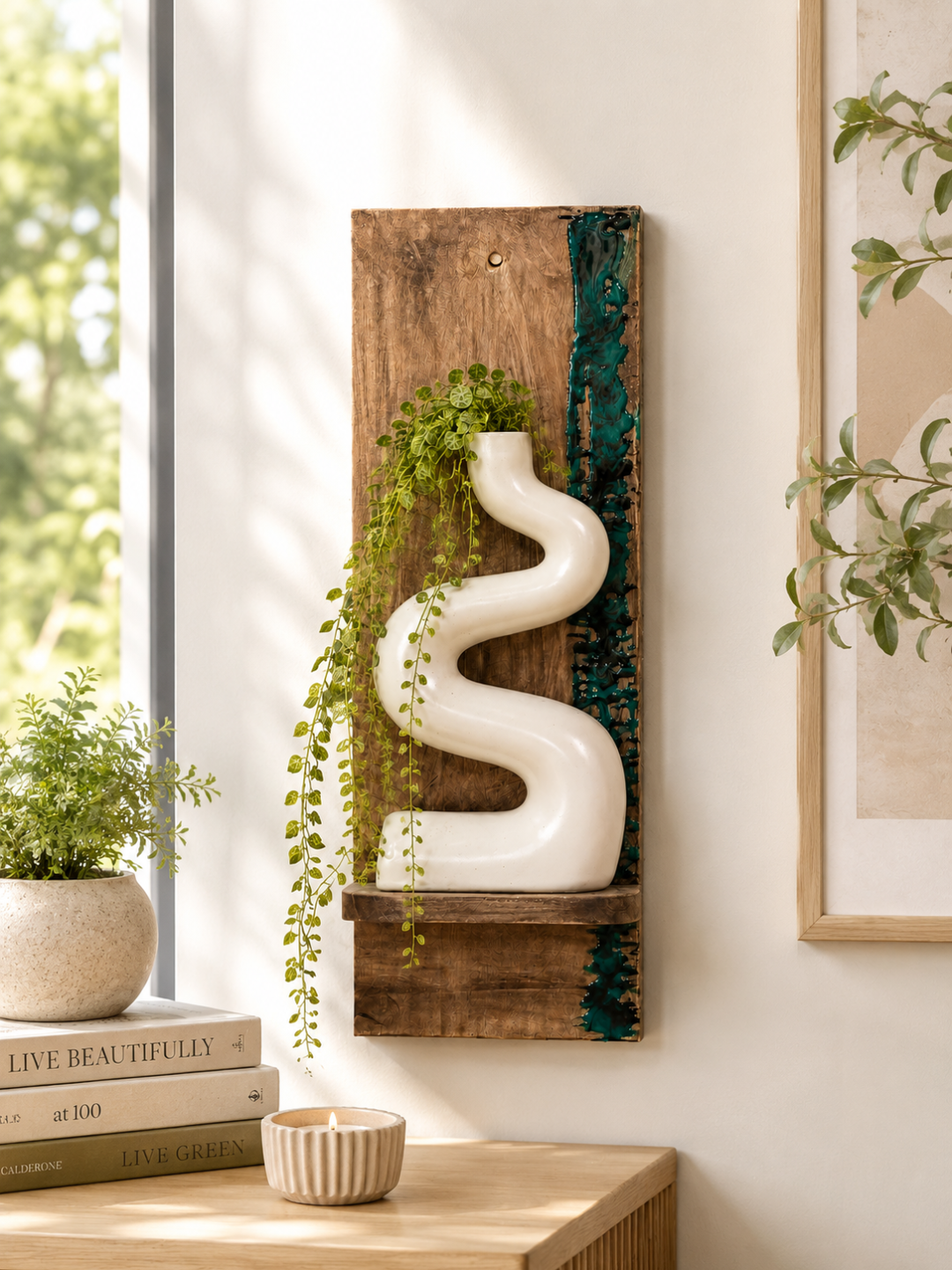 Emerald Drift Wall Shelf