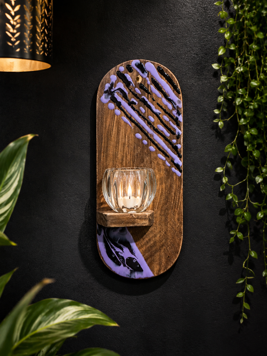 Midnight Bloom Wall Shelf