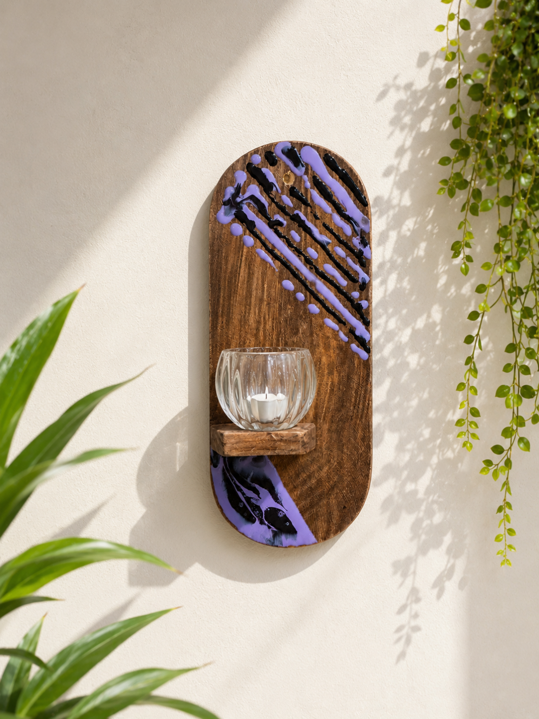 Midnight Bloom Wall Shelf