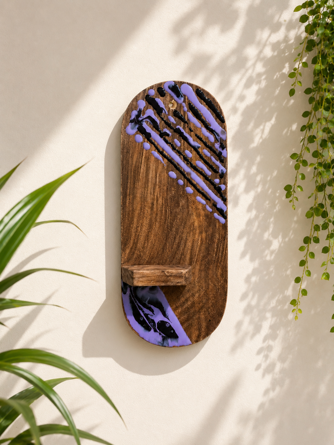 Midnight Bloom Wall Shelf